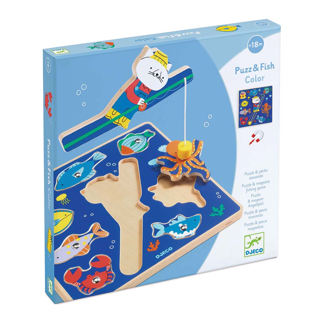 djeco magnetische puzzel puzz & fish - 9st | DJ01080 | 3