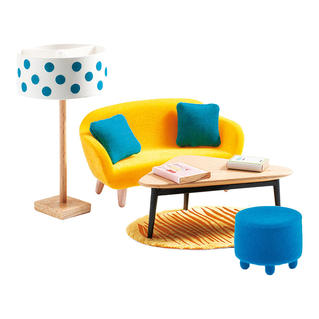 djeco poppenhuis salon orange