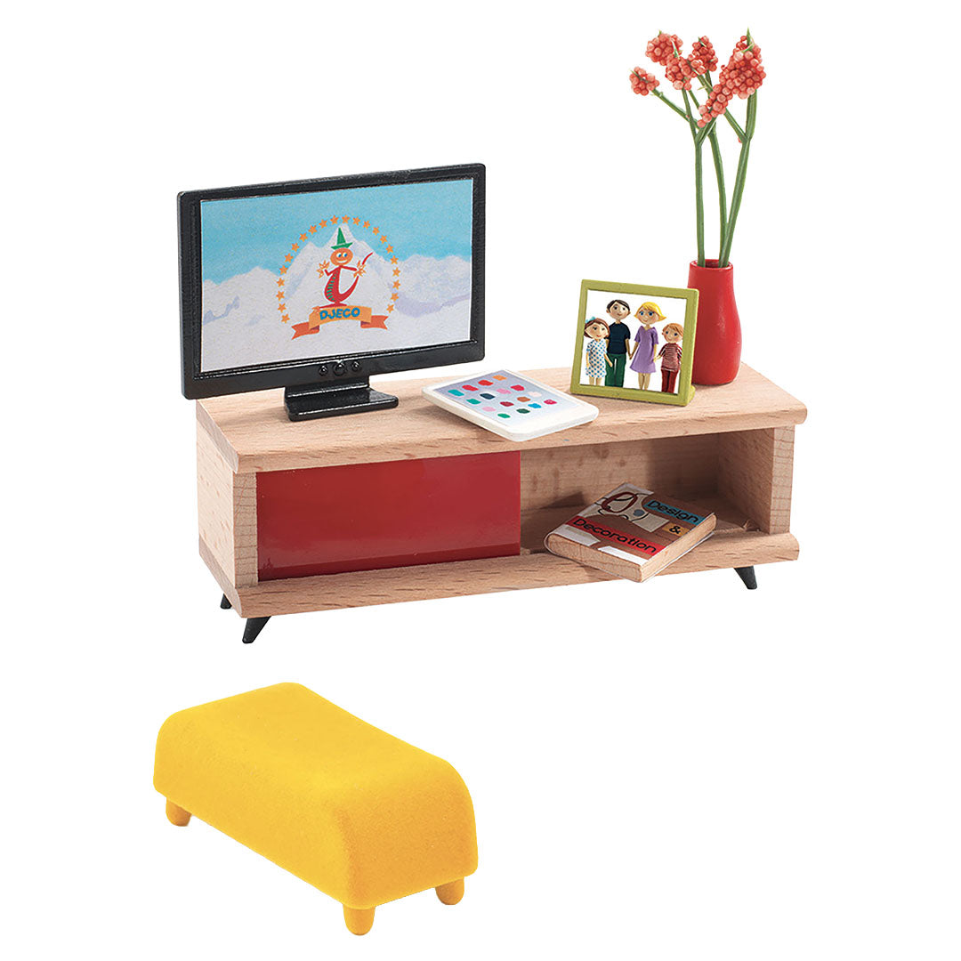 djeco poppenhuis salon tv