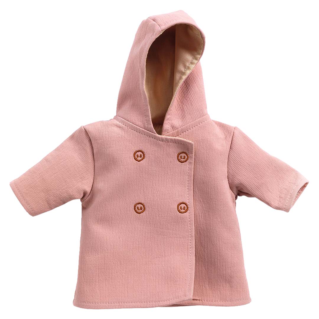 djeco poppenkleding pomea - jas met capuchon - 32 cm