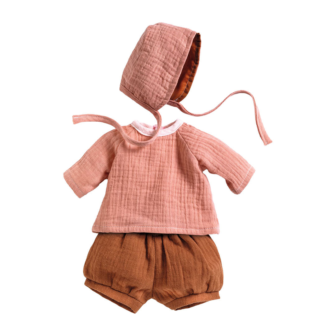 djeco poppenkledingset pomea - peach - 32 cm