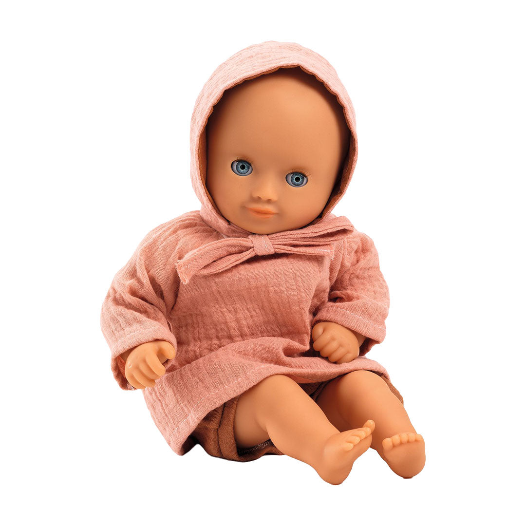 djeco poppenkledingset pomea - peach - 32 cm