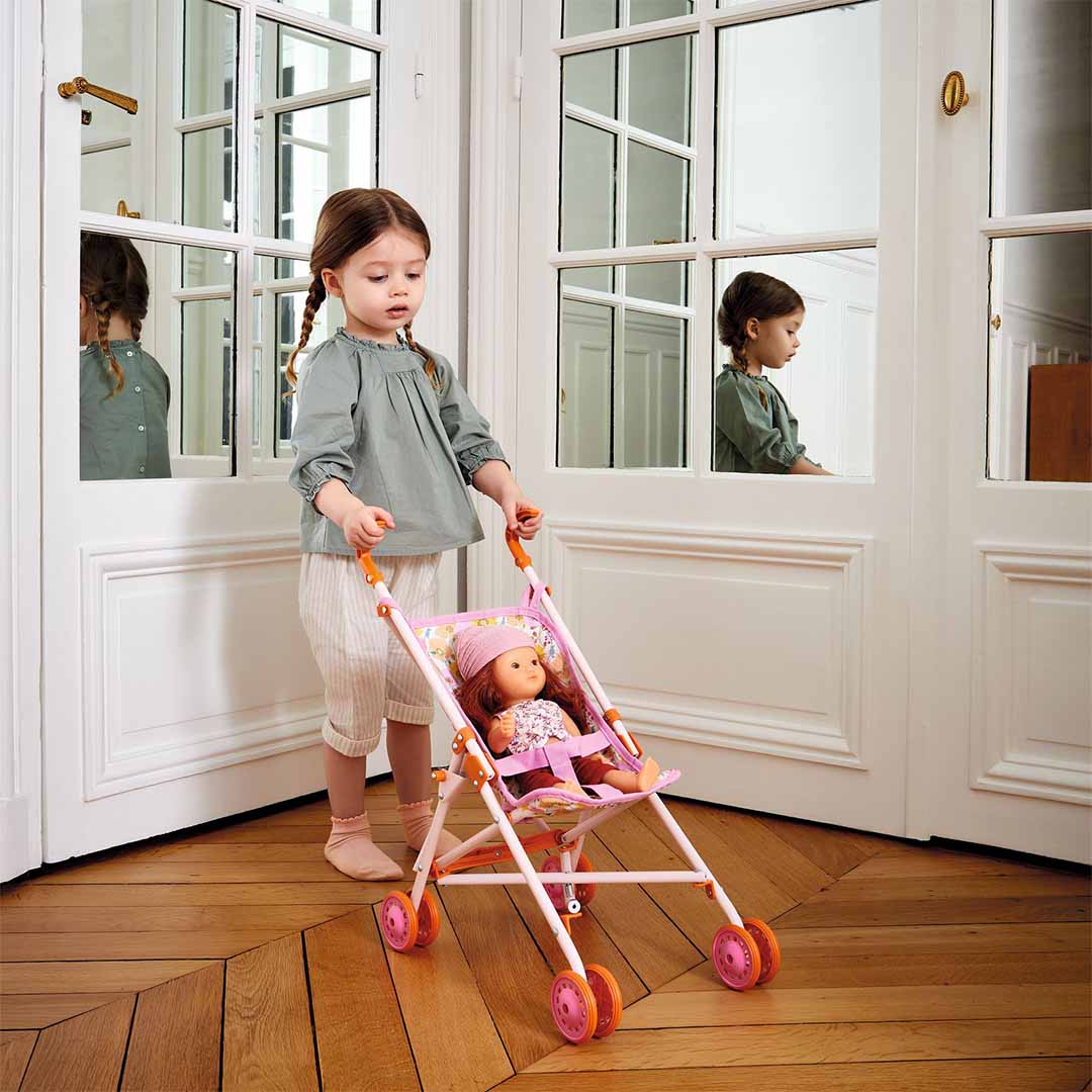 djeco poppenkledingset pomea lovely - burgundy - 32 cm
