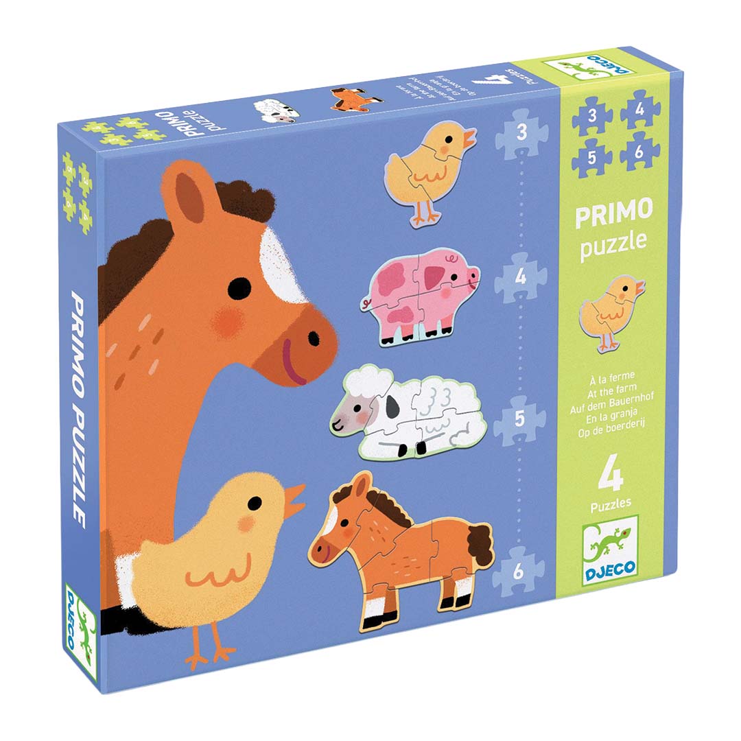 djeco puzzel 4 boerderijdieren - 3,4,5,6 st
