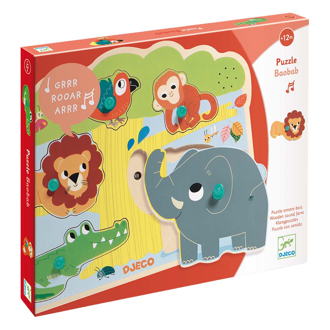 djeco puzzel baobab met geluid (5st) | DJ01708 | 1