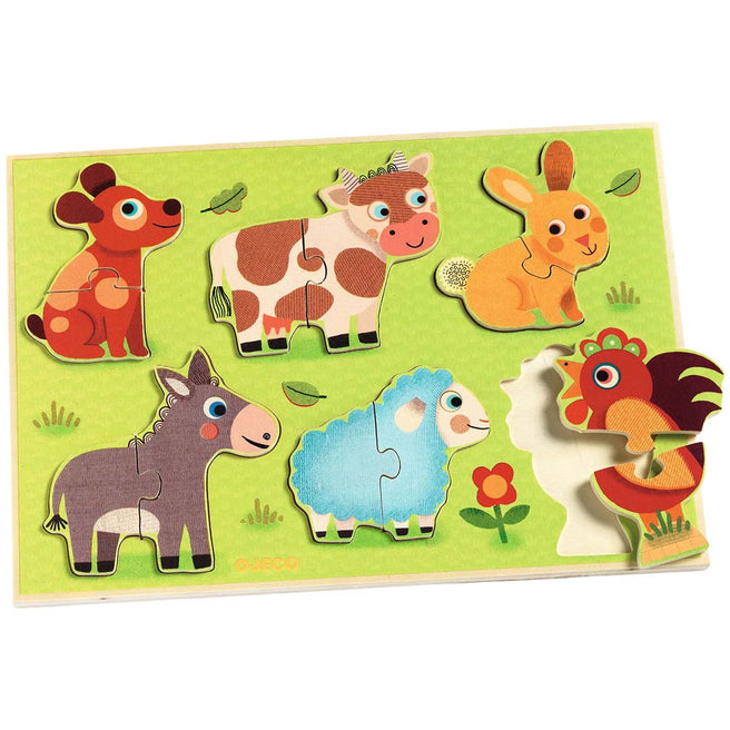 djeco puzzel boerderijdieren (6x2st)