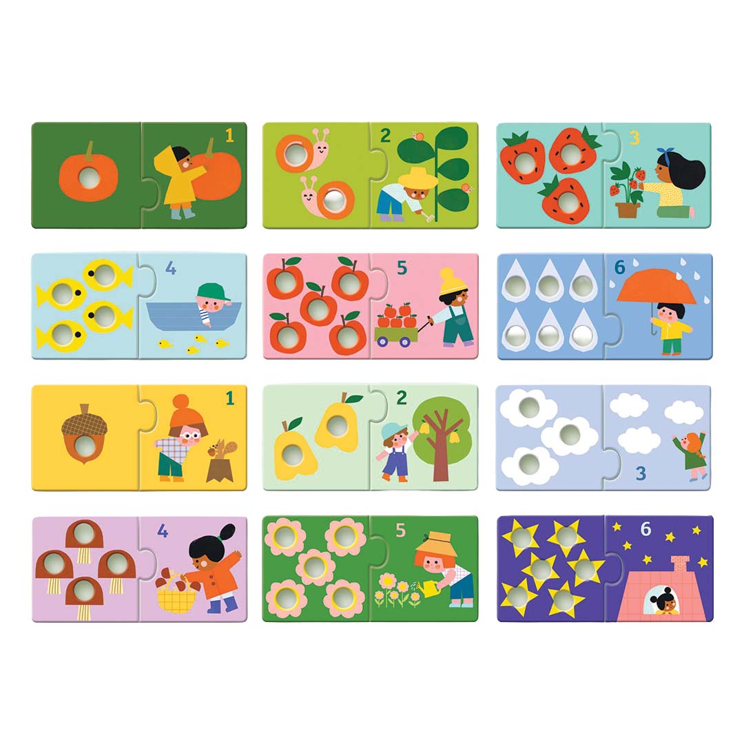 djeco puzzel duo - eerste cijfers - 12x2st | DJ08272 | 2