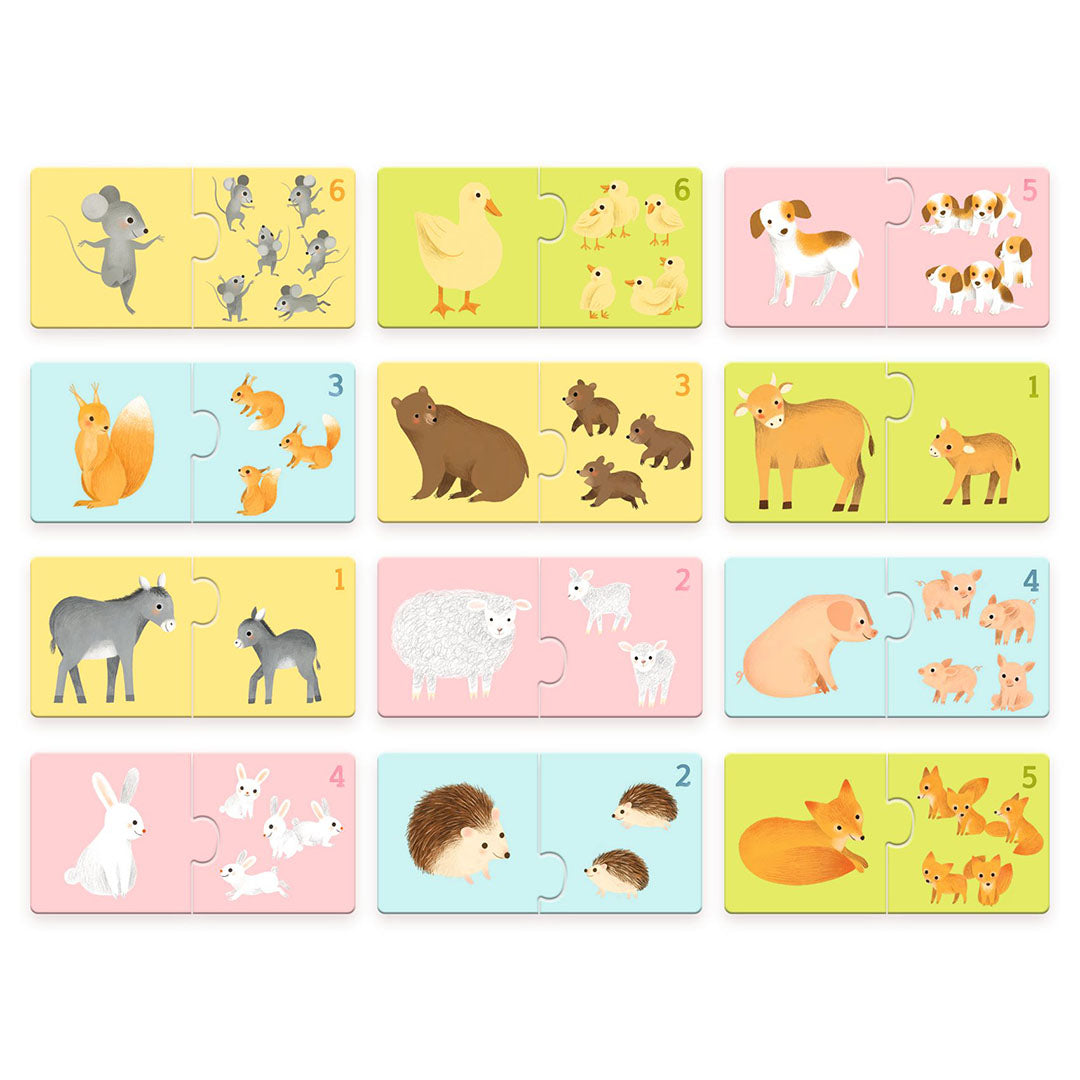 djeco puzzel duo babydieren - 12x2st | DJ08197 | 1