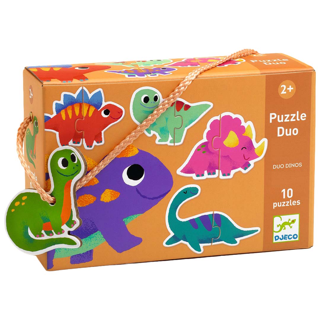 djeco puzzel duo dinosaurussen 10x2st | DJ08263 | 0