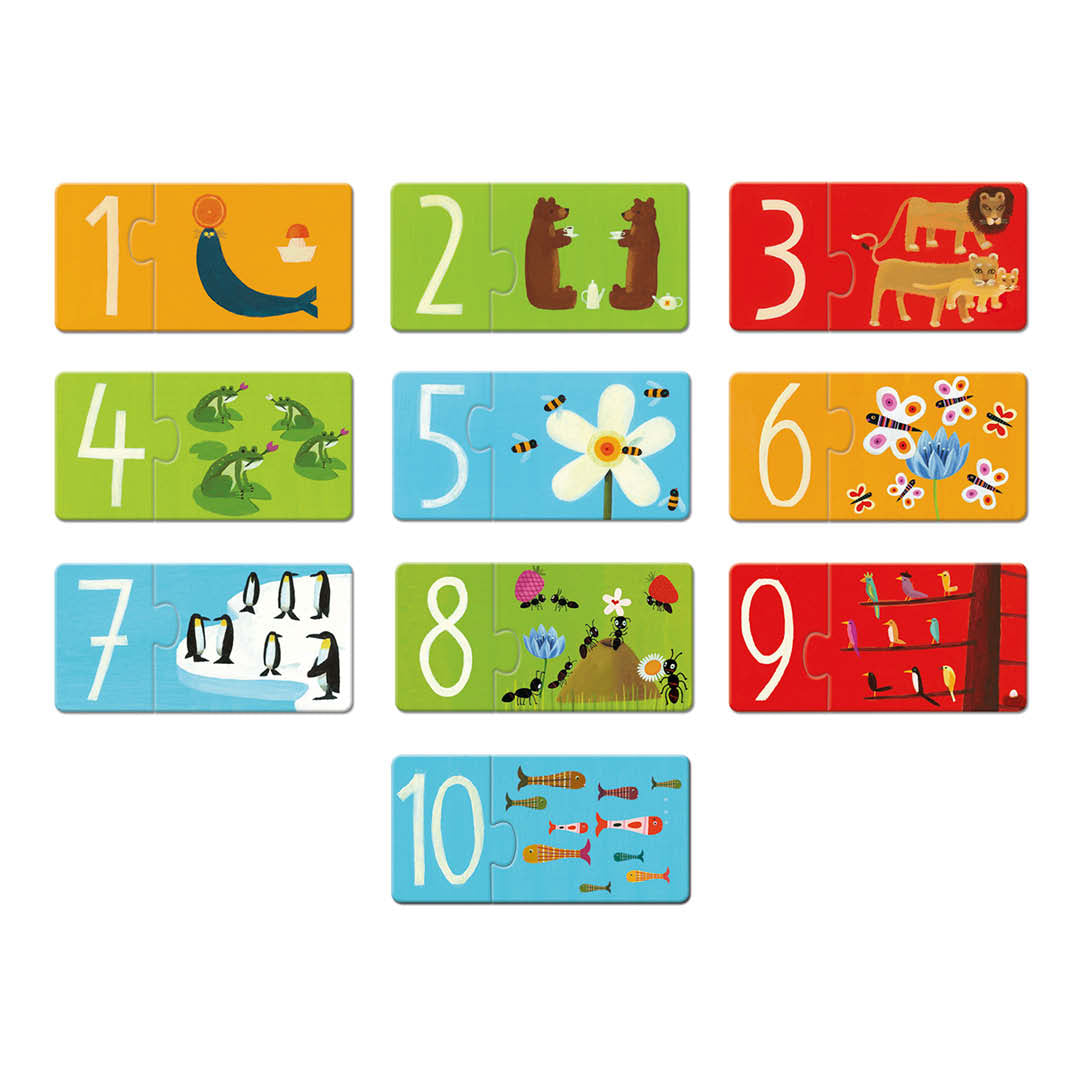 djeco puzzel duo nummers (10x2st) | DJ08151 | 1