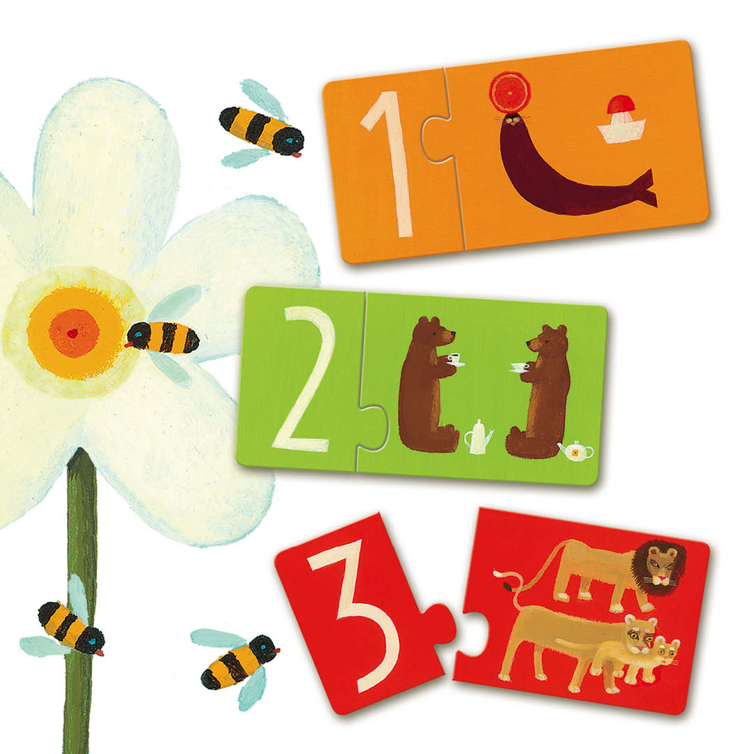 djeco puzzel duo nummers (10x2st) | DJ08151 | 2
