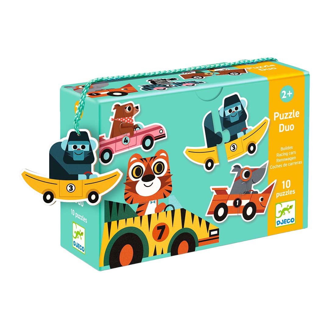 djeco puzzel duo racewagens 10x2st