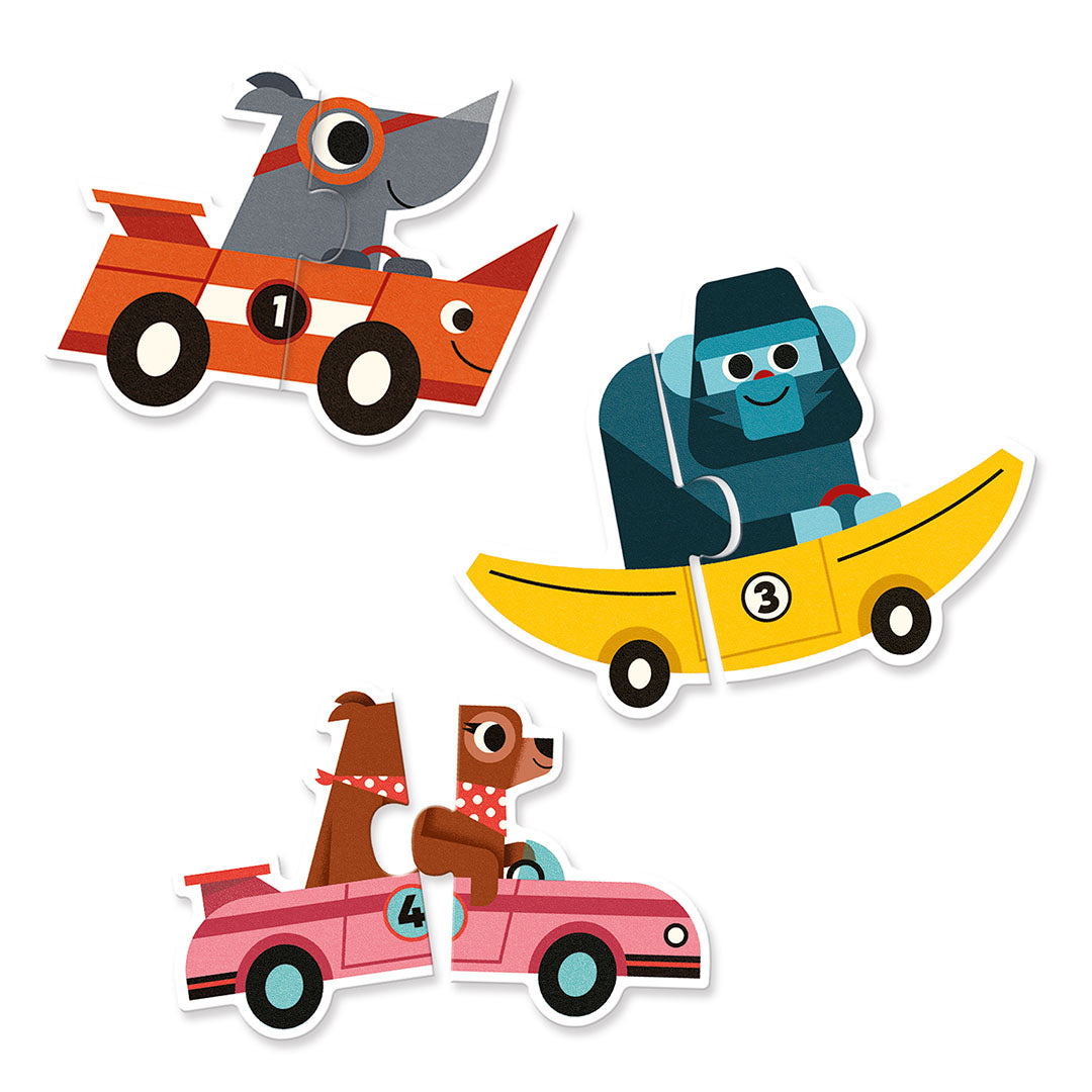 djeco puzzel duo racewagens 10x2st | DJ08148 | 1