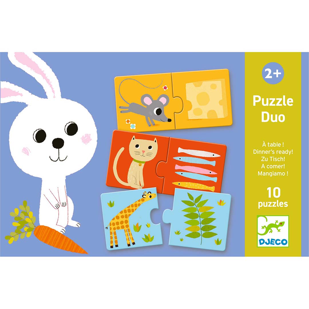 djeco puzzel duo wie eet wat (10x2st) | DJ08166 | 3