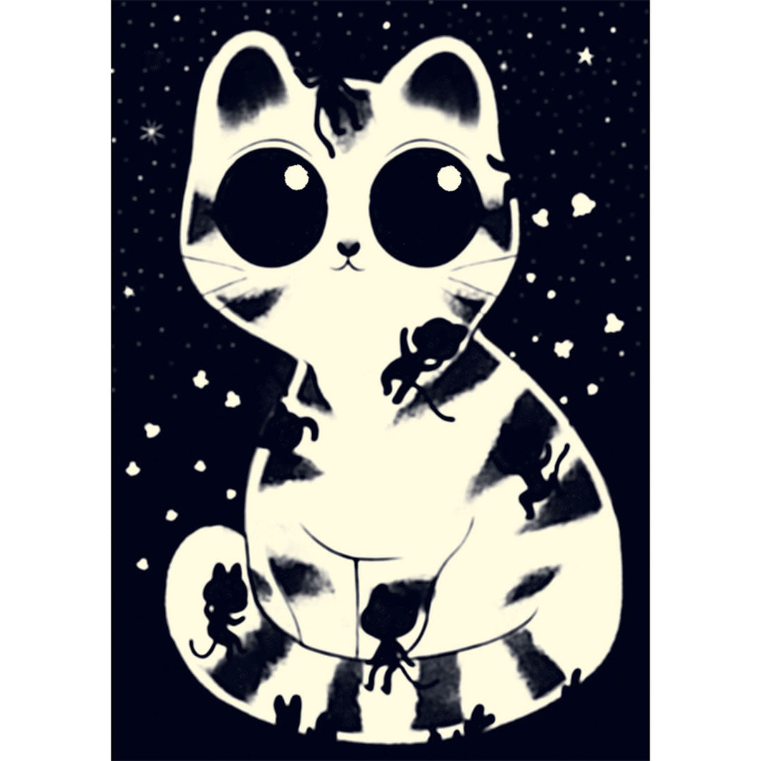 djeco puzzel glow in the dark knuffelige kat - 50st | DJ07021 | 2