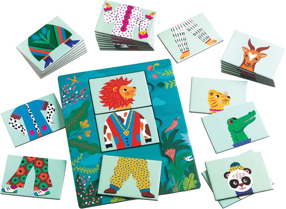 djeco puzzel mix&match modanimo  - 18x2st