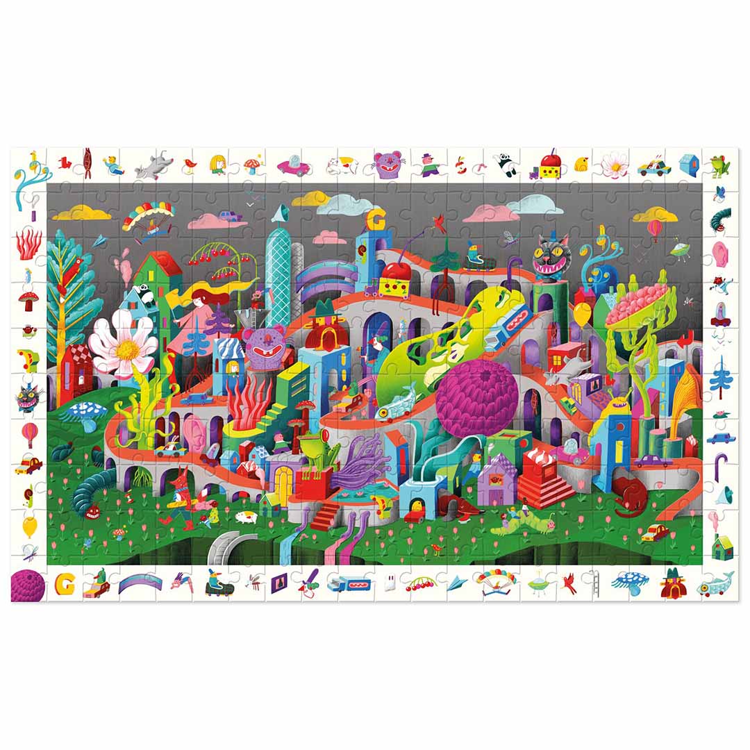 djeco puzzel observation crazy town - 200st