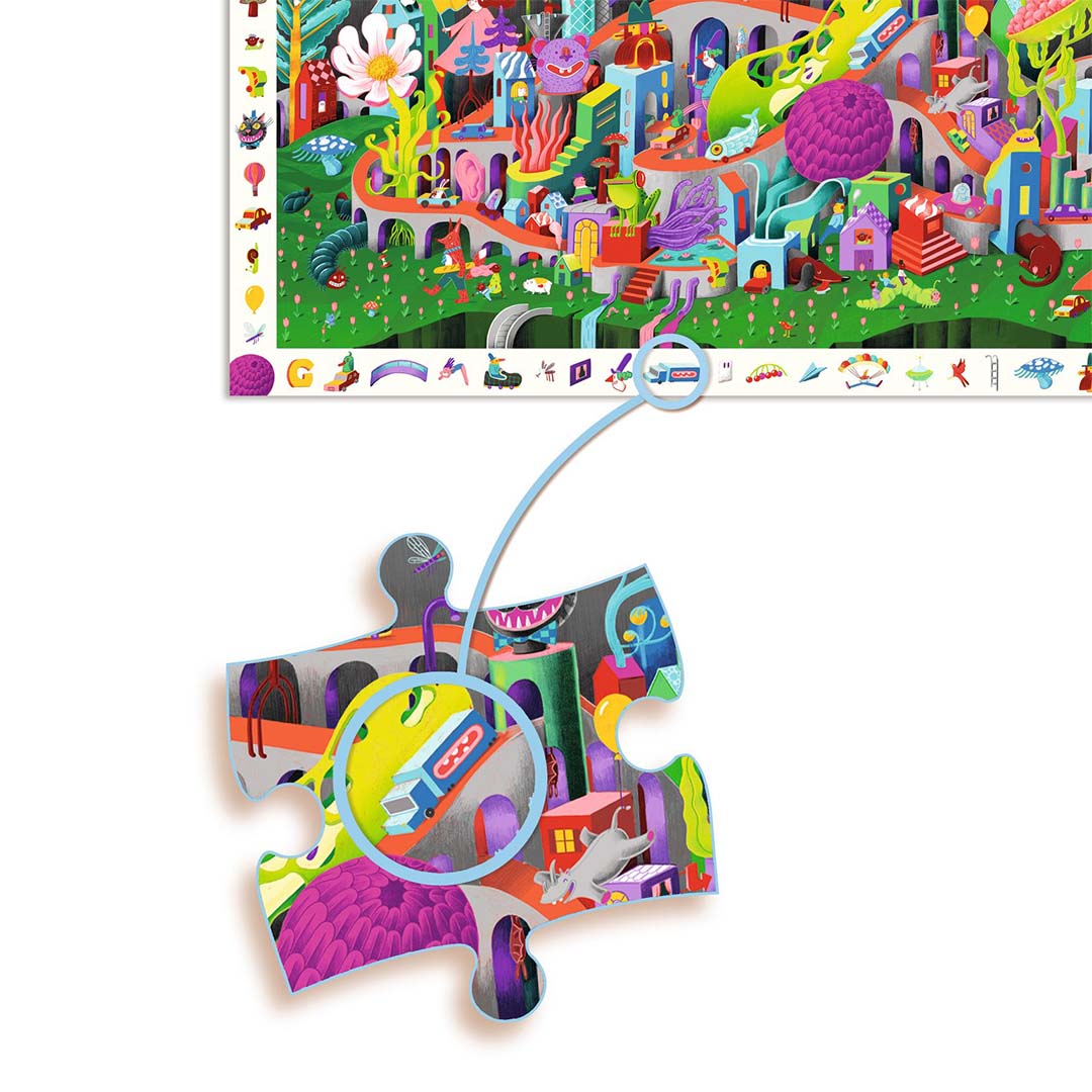 djeco puzzel observation crazy town - 200st