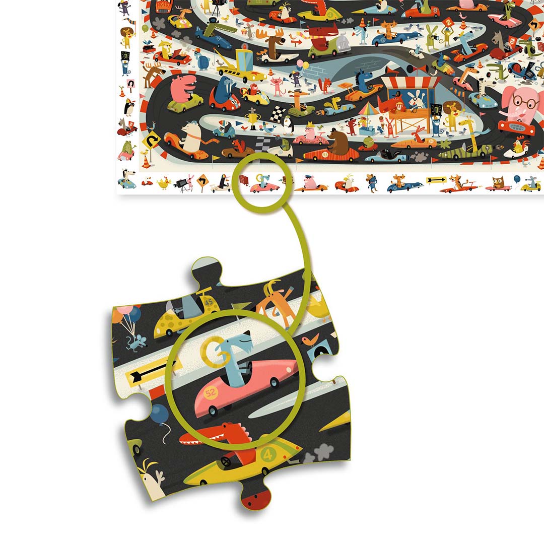 djeco puzzel observation racebaan - 54st | DJ07564 | 3