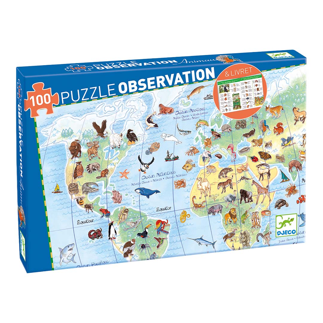 djeco puzzel observation werelddieren (100st)