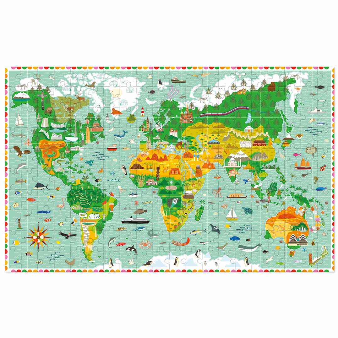 djeco puzzel reis rond de wereld - 200st | DJ07412 | 1
