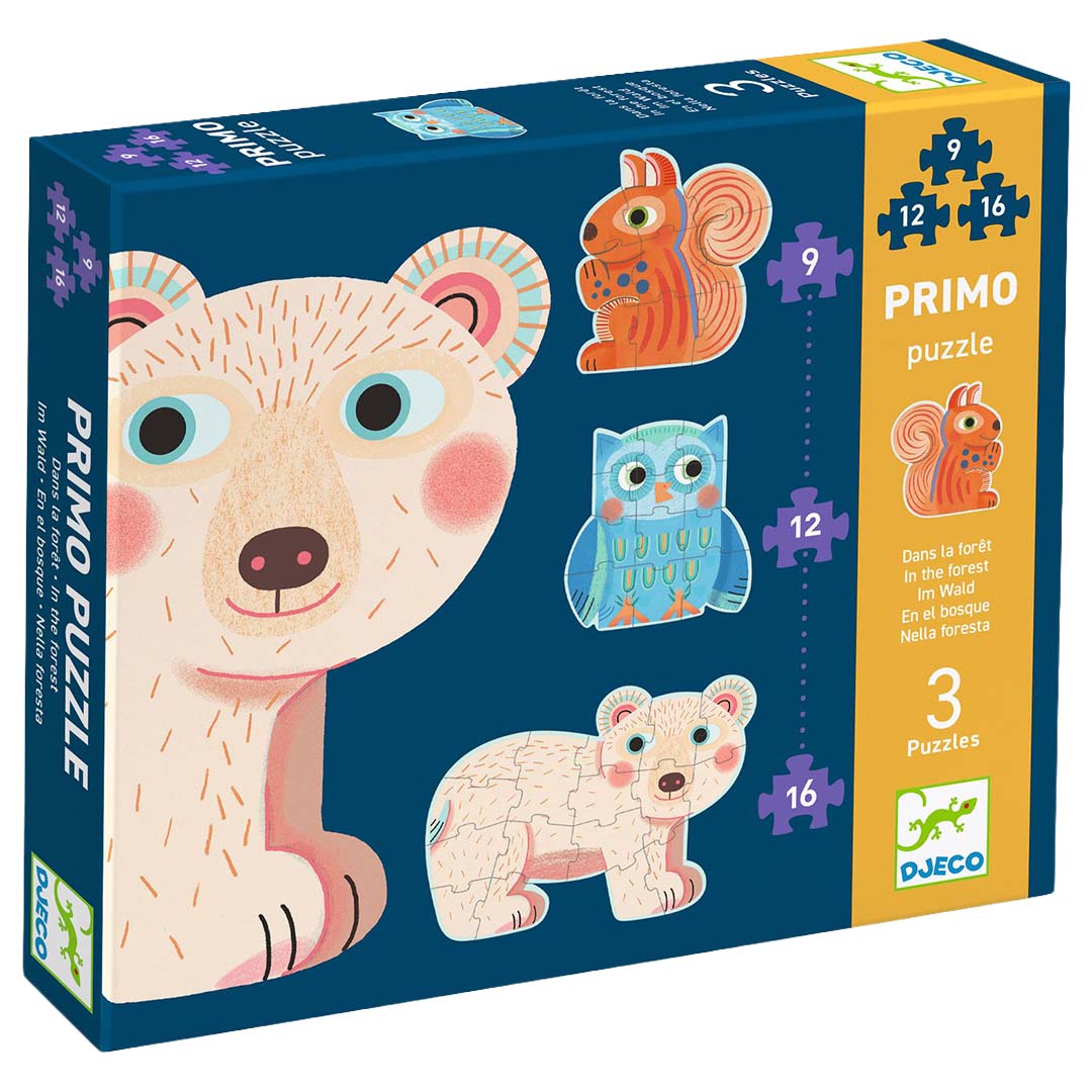 djeco puzzels in het bos (9,12 en 16st)