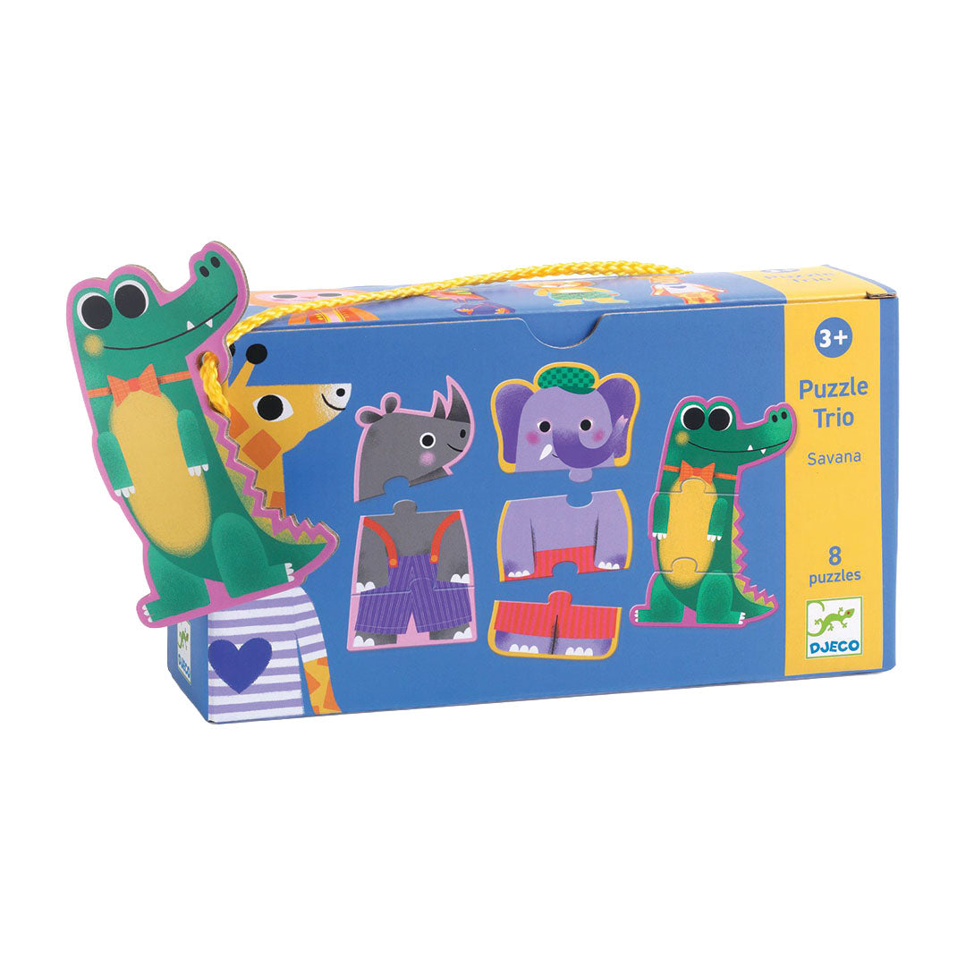 djeco puzzel trio - savana - 8x3st | DJ08242 | 0