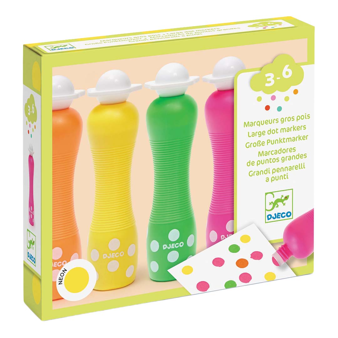 djeco schuimmarkers neon - 4st