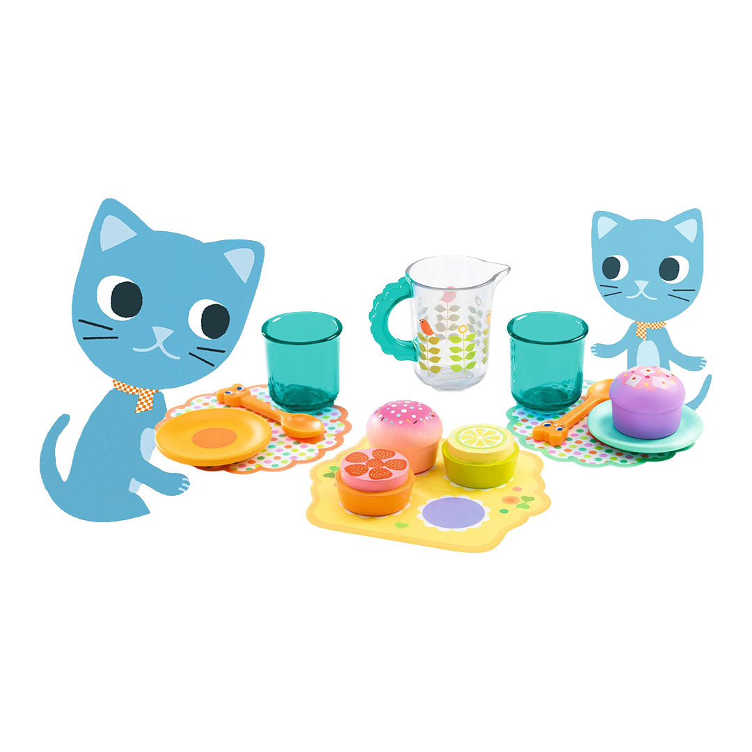 djeco serviesje met gebak - kitten - 14-delig | DJ05510 | 1
