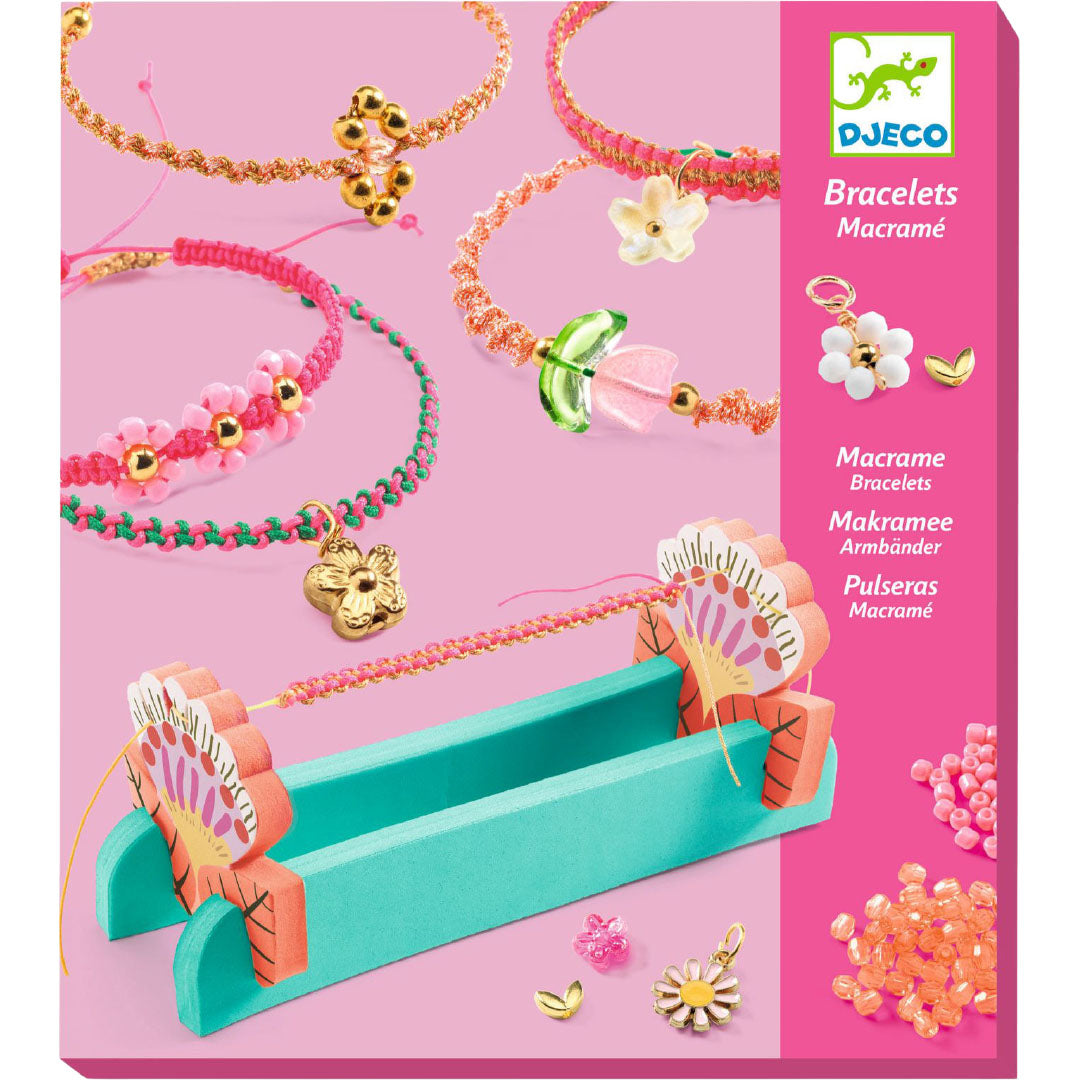 djeco sieradenset diy - pink macrame bracelets | DJ00035 |