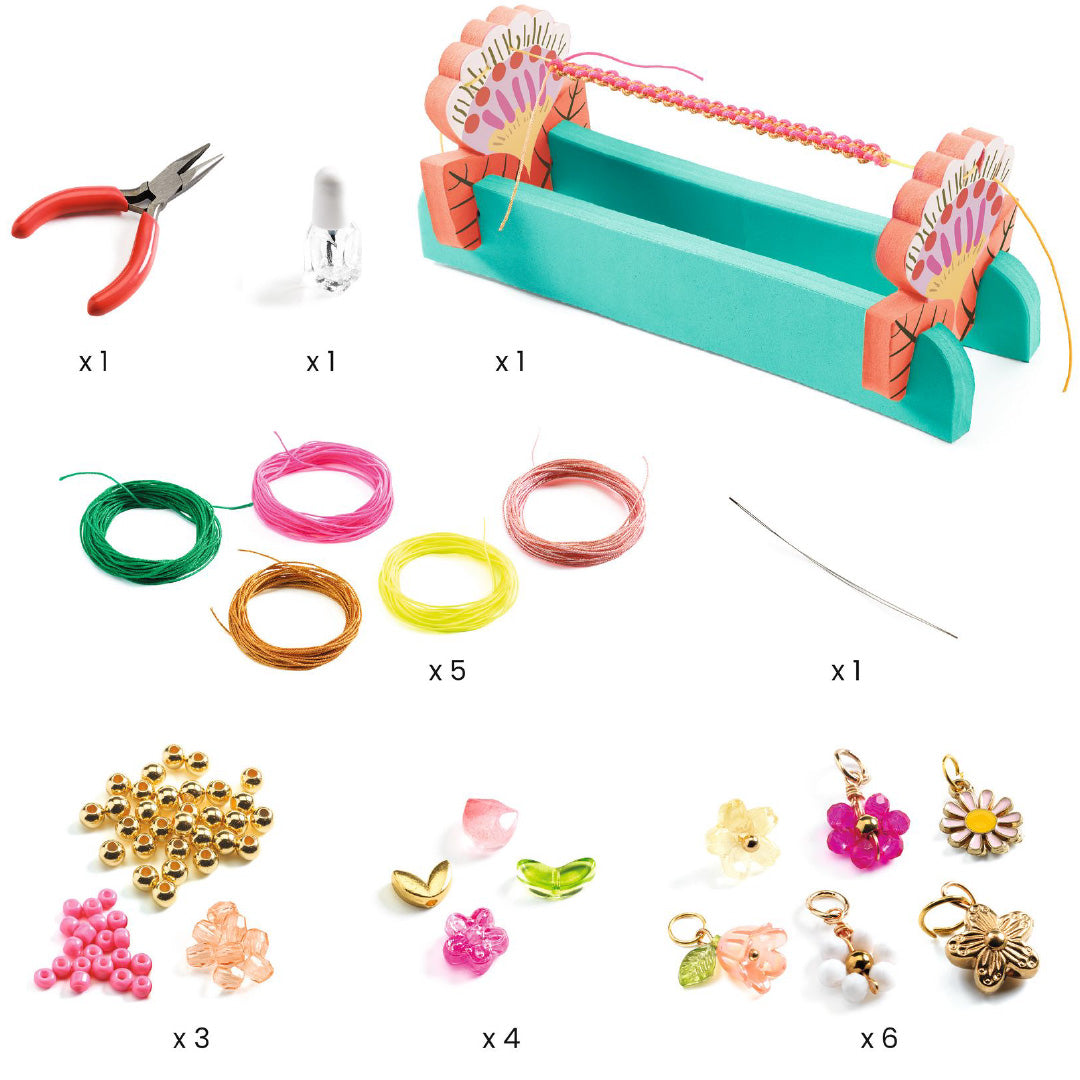 djeco sieradenset diy - pink macrame bracelets | DJ00035 | 1