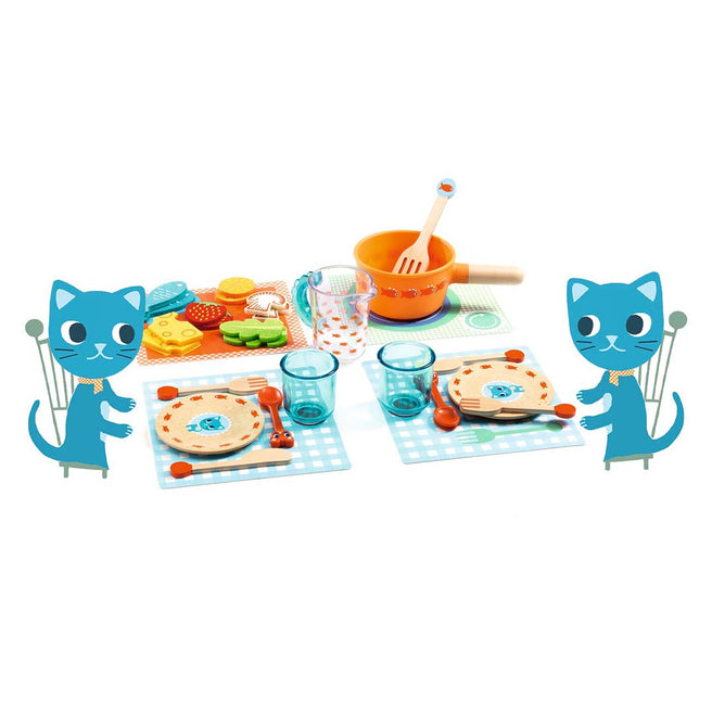 djeco speelservies aan tafel katjes (29st)