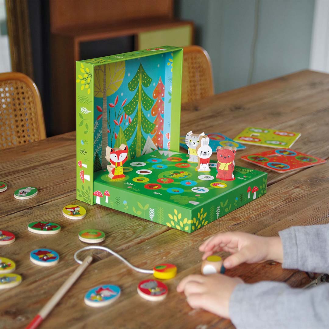 djeco spelletjes 4-in-1 - bingo, memorie, vissen en ludo
