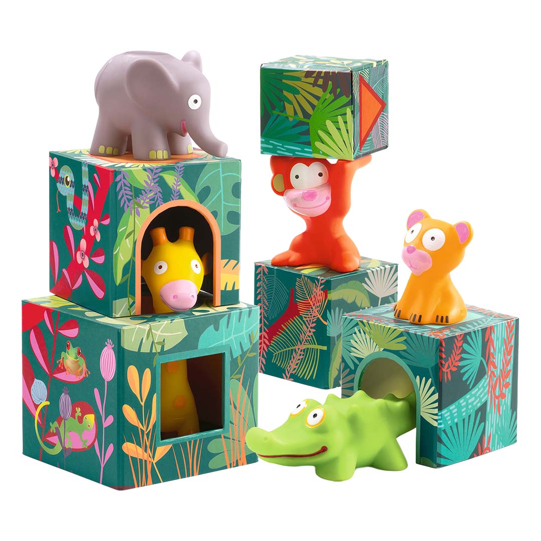 djeco bouwblokken jungledieren