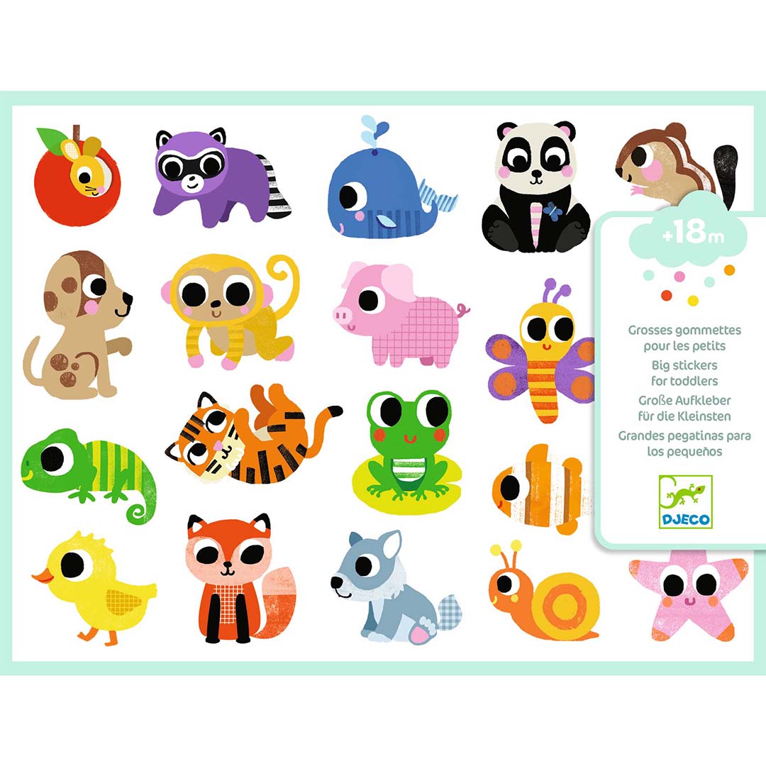 djeco stickers babydieren - 120st