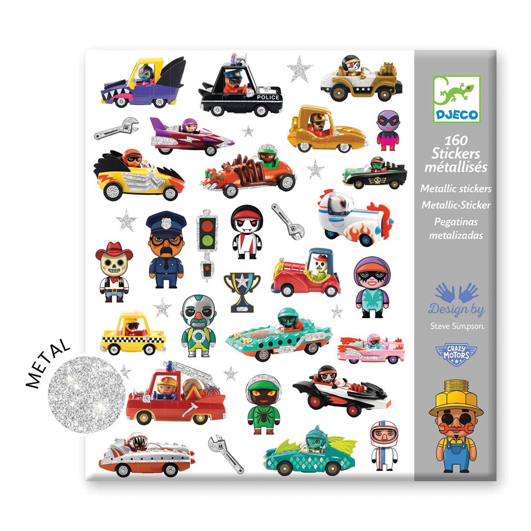 djeco stickers de wereld van crazy motors - 160st | DJ09287 | 2