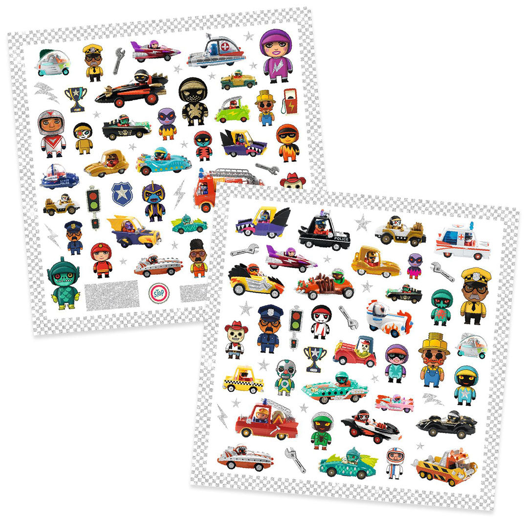 djeco stickers de wereld van crazy motors - 160st | DJ09287 | 2