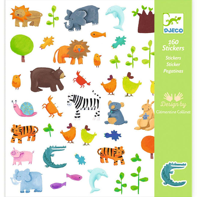 djeco stickers dieren - 160st