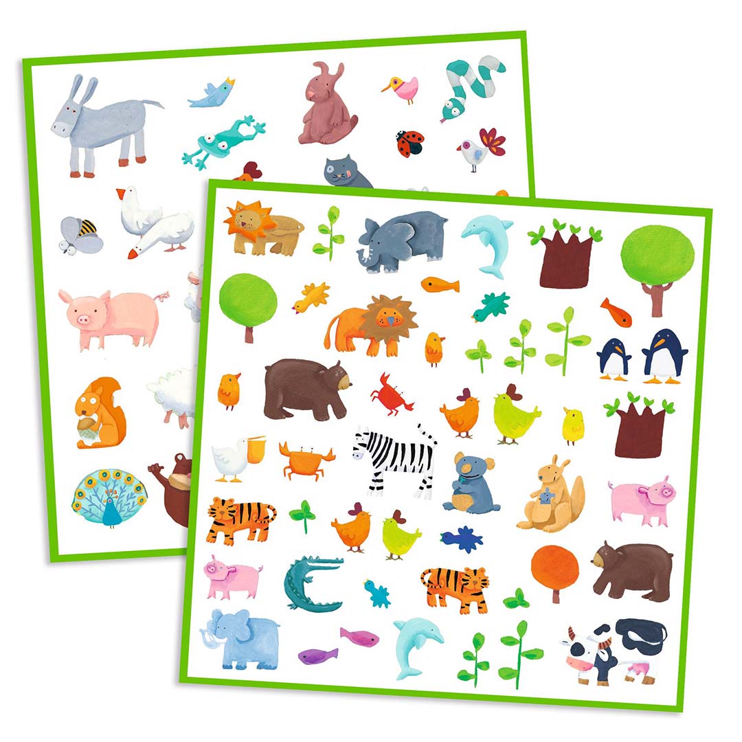djeco stickers dieren - 160st | DJ08841 | 1