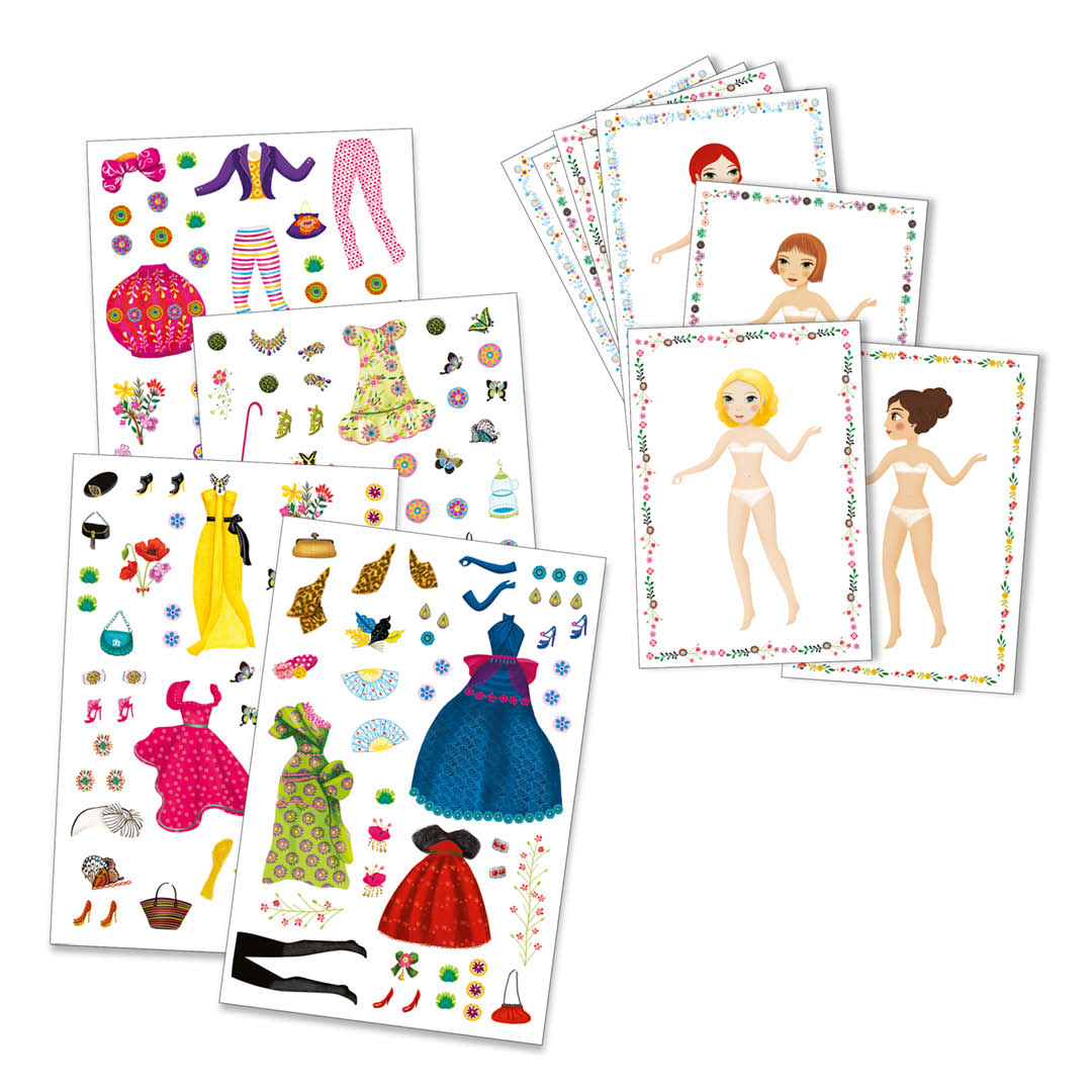 djeco stickerset aankleedpoppen modellen | DJ09691 | 1