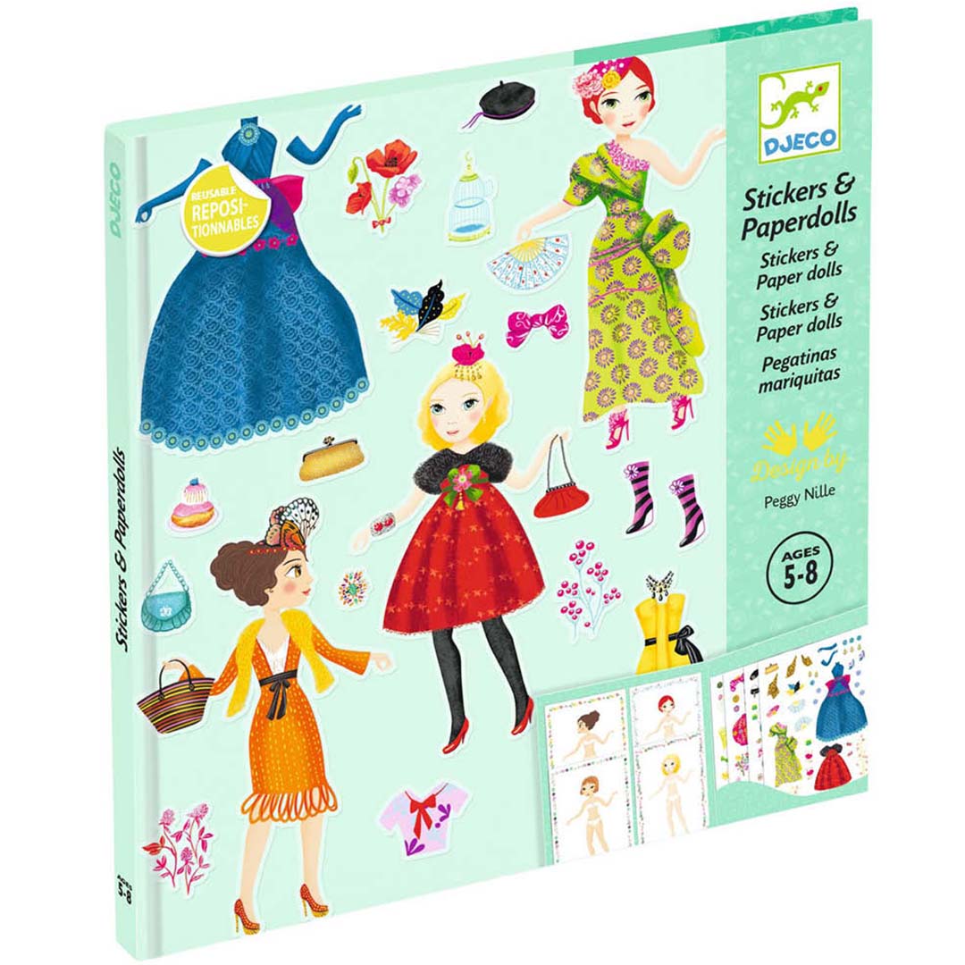 djeco stickerset aankleedpoppen modellen