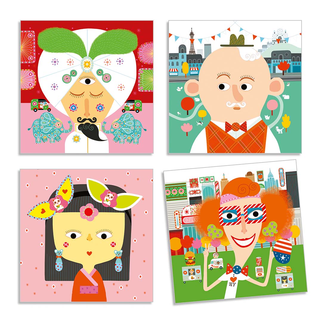 djeco stickerset grappige gezichten | DJ08934 | 1