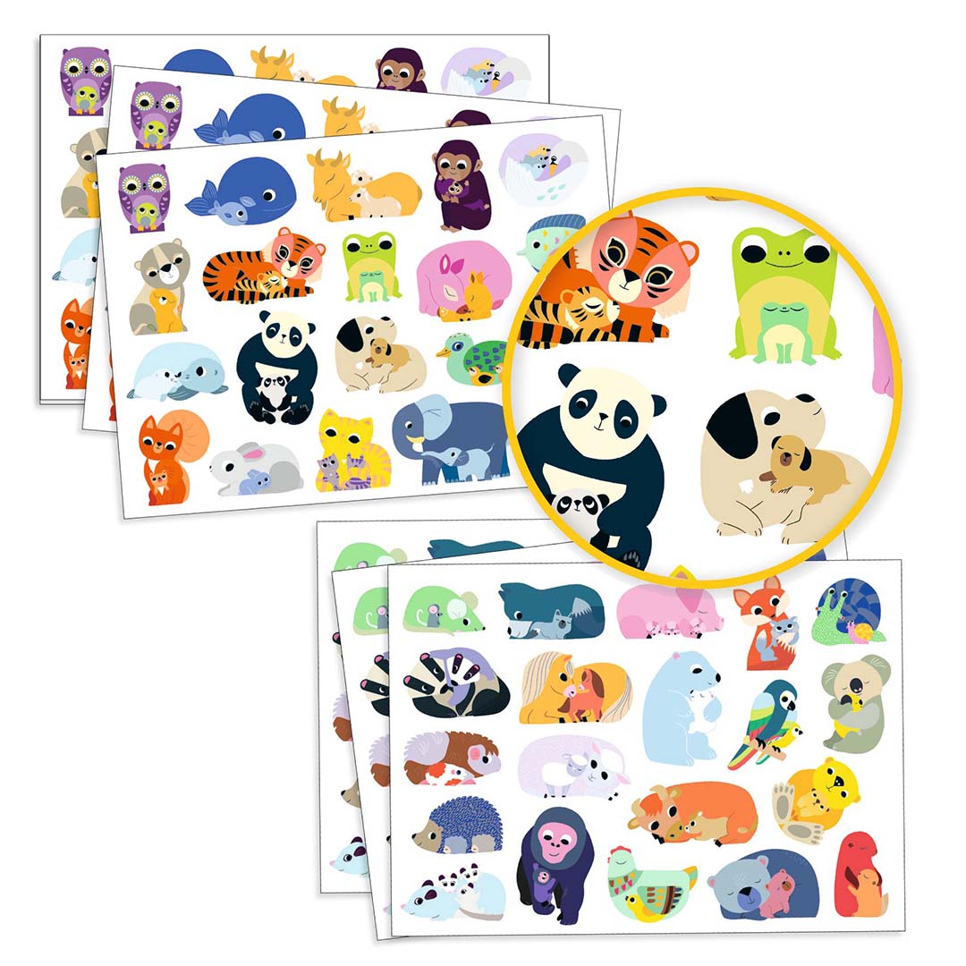 djeco stickers moeder en baby - 120st | DJ09077 | 1