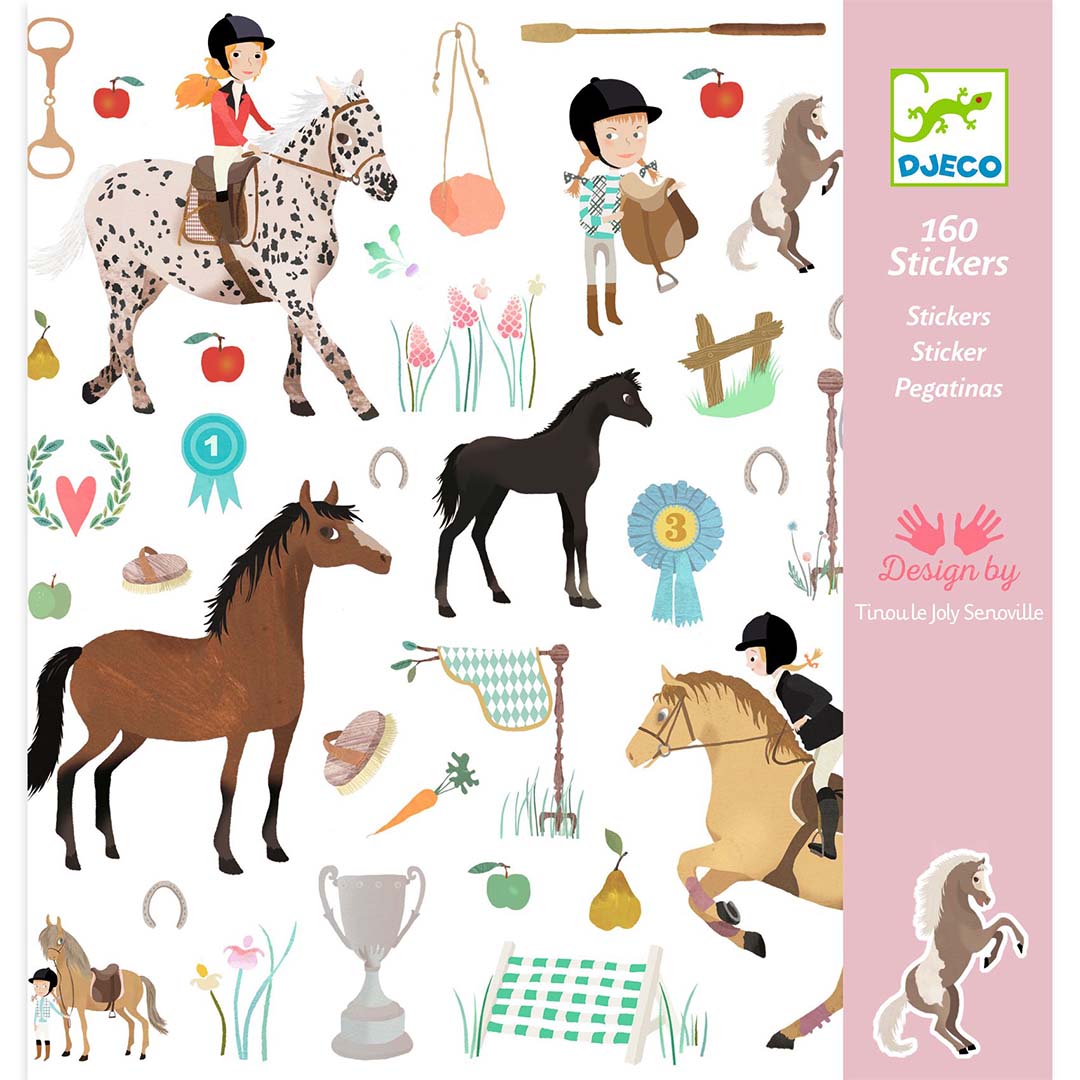 djeco stickers paarden - 160st