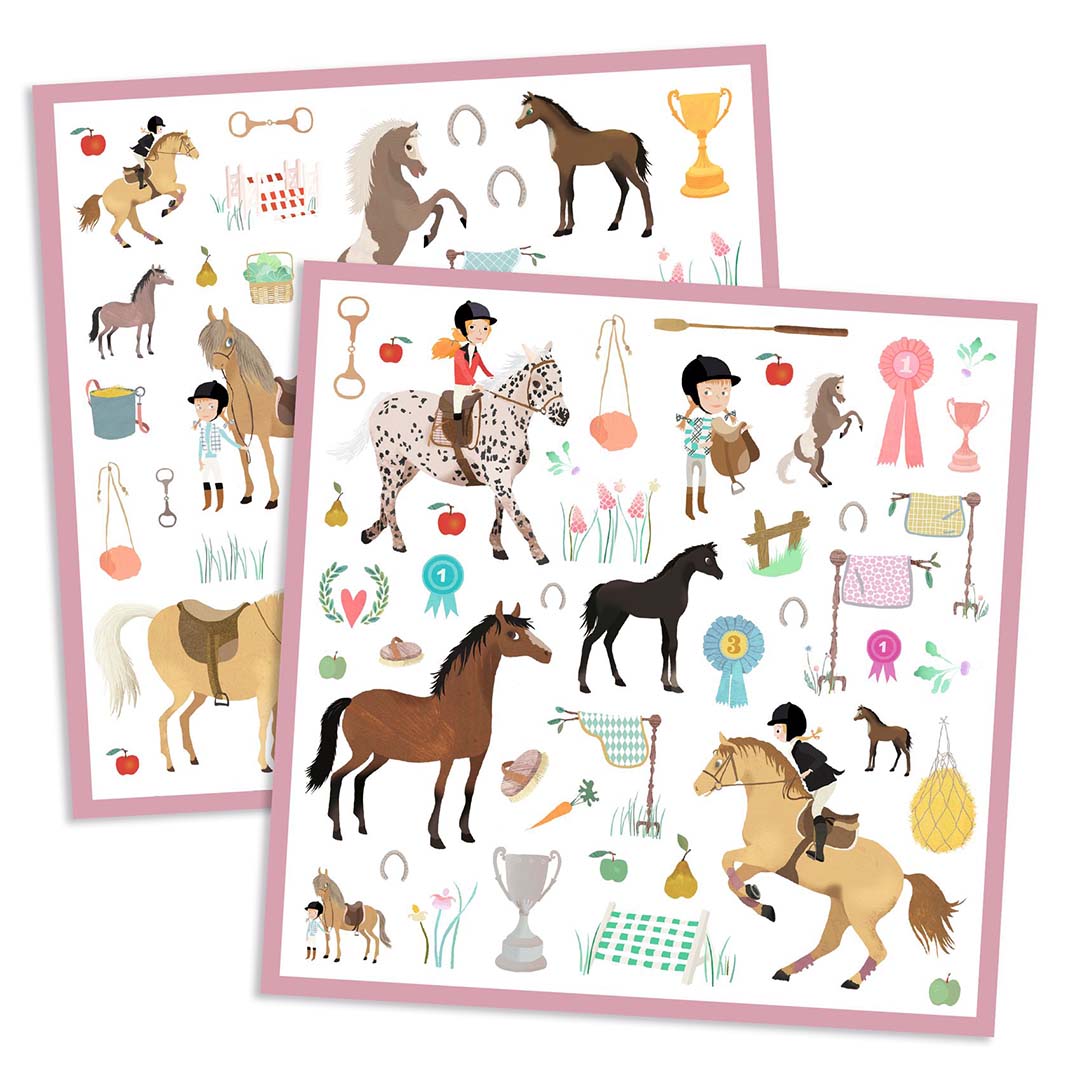 djeco stickers paarden - 160st | DJ08881 | 1