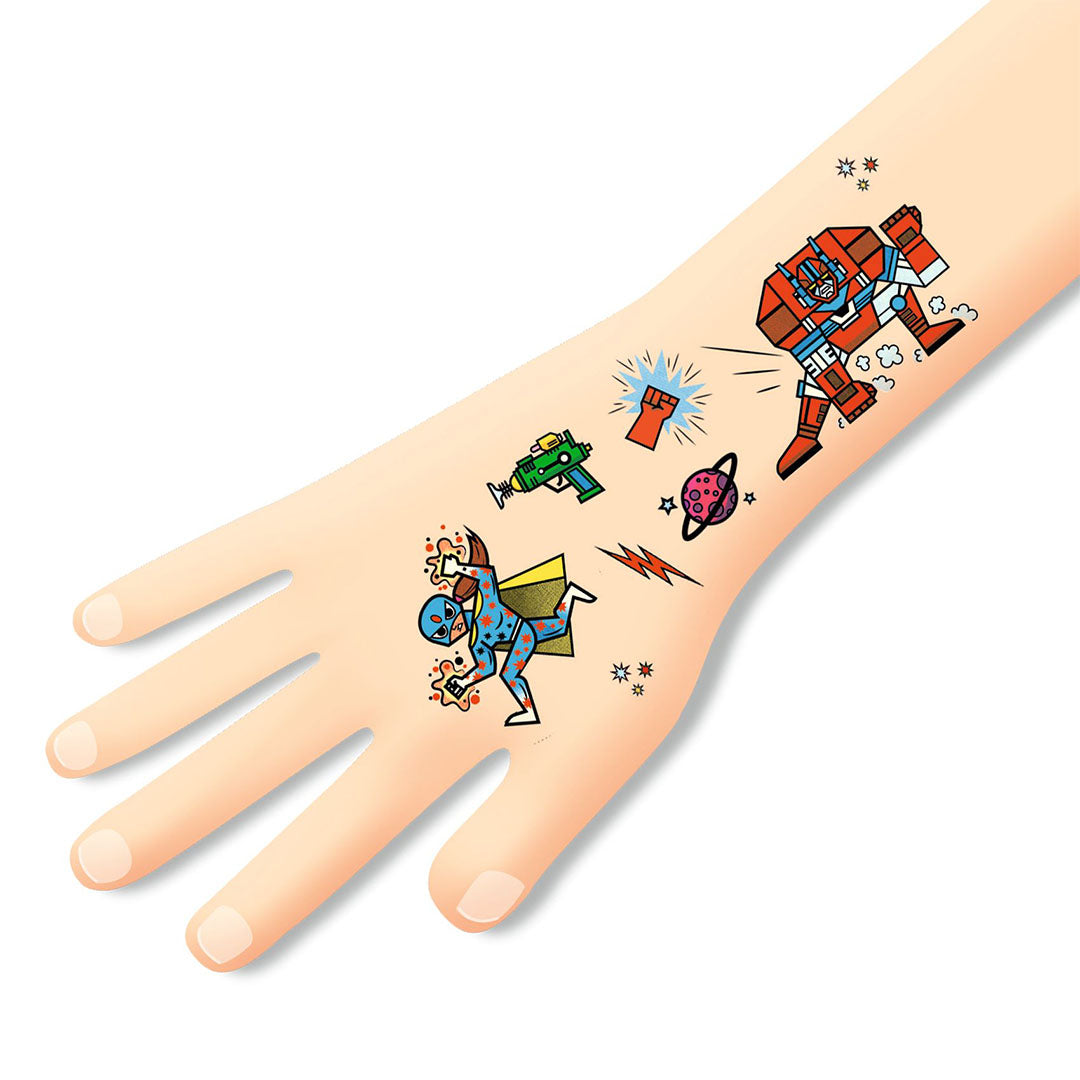 djeco tattoos superhelden en schurken