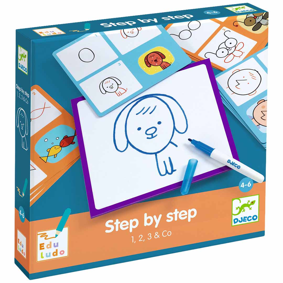 djeco tekenkaarten eduludo step by step - 1, 2, 3 & co