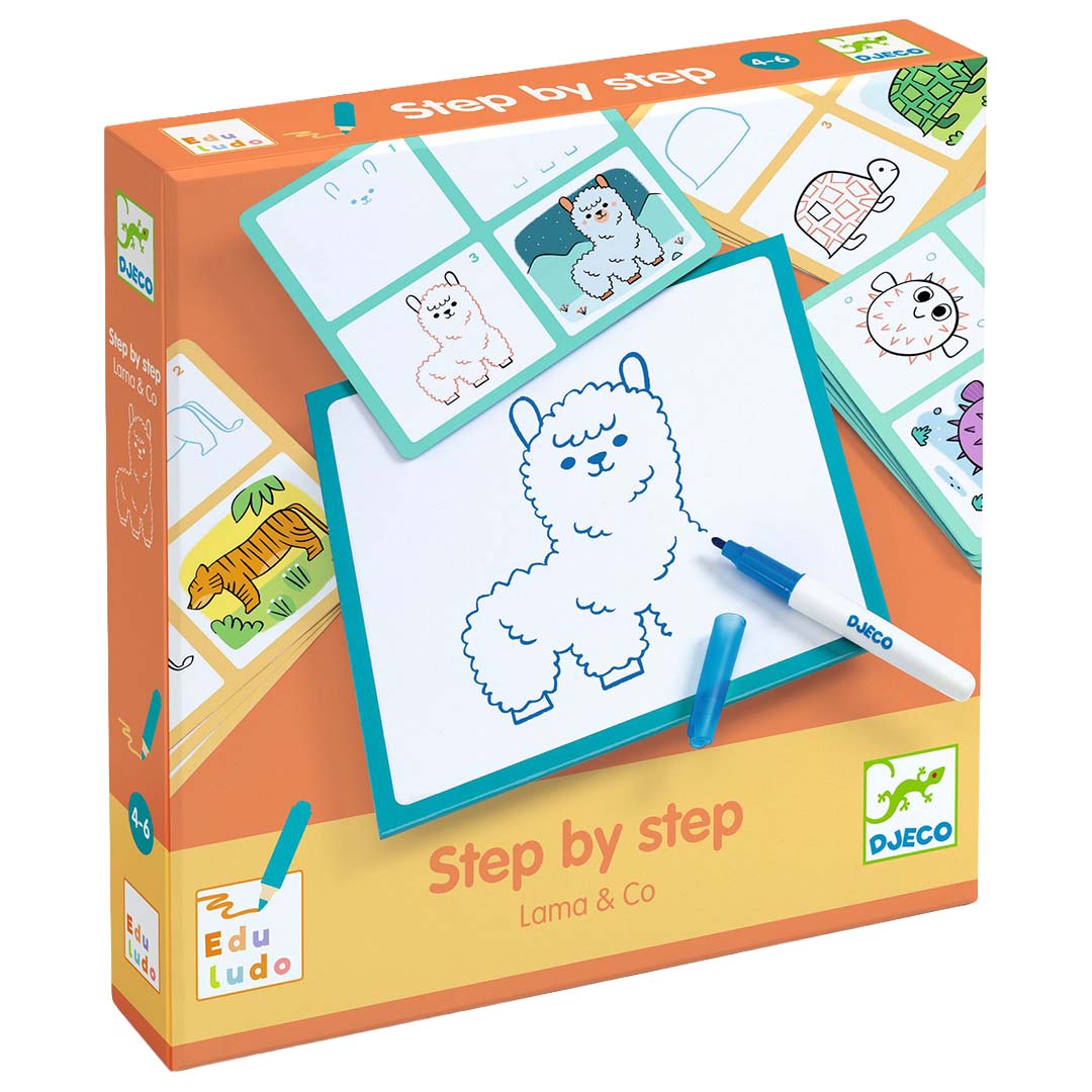 djeco tekenkaarten eduludo step by step - lama and co | DJ08269 | 0