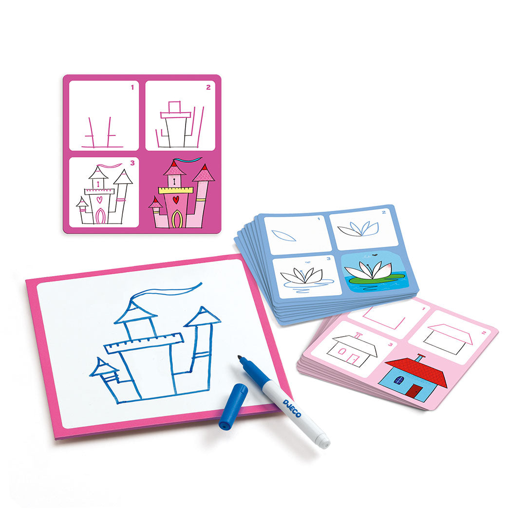 djeco tekenkaarten step by step prinsessen | DJ08320 | 2