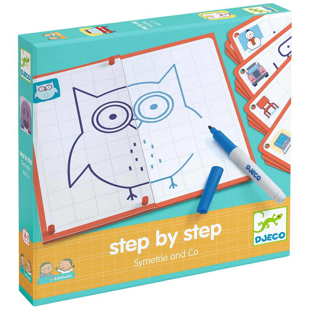 djeco tekenkaarten step by step symmetrie